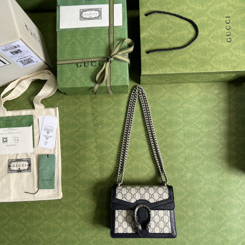 Gucci 421970 Dionysus GG Supreme Bag 20cm Beige