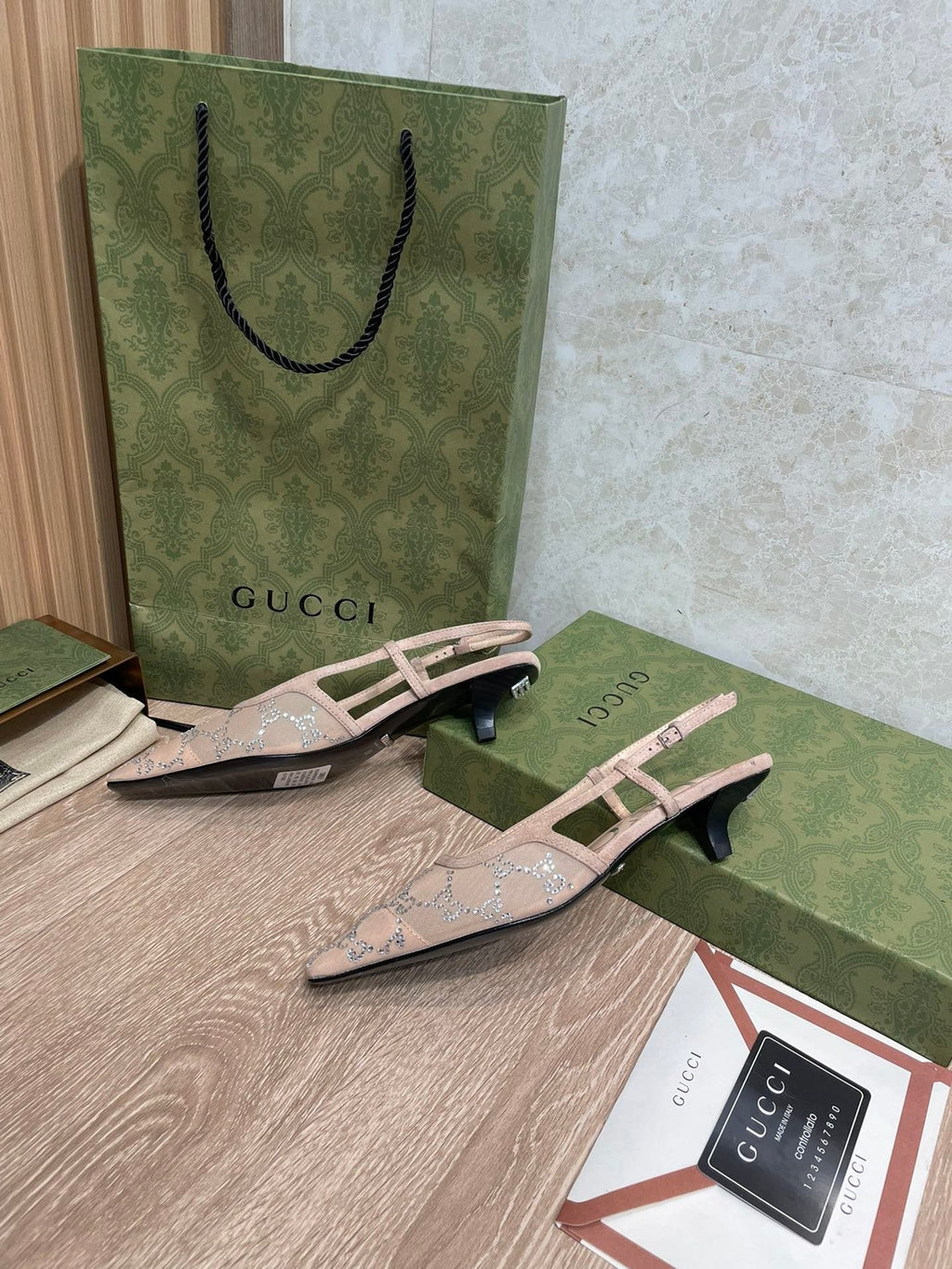 Gucci Slingback Pumps Brown