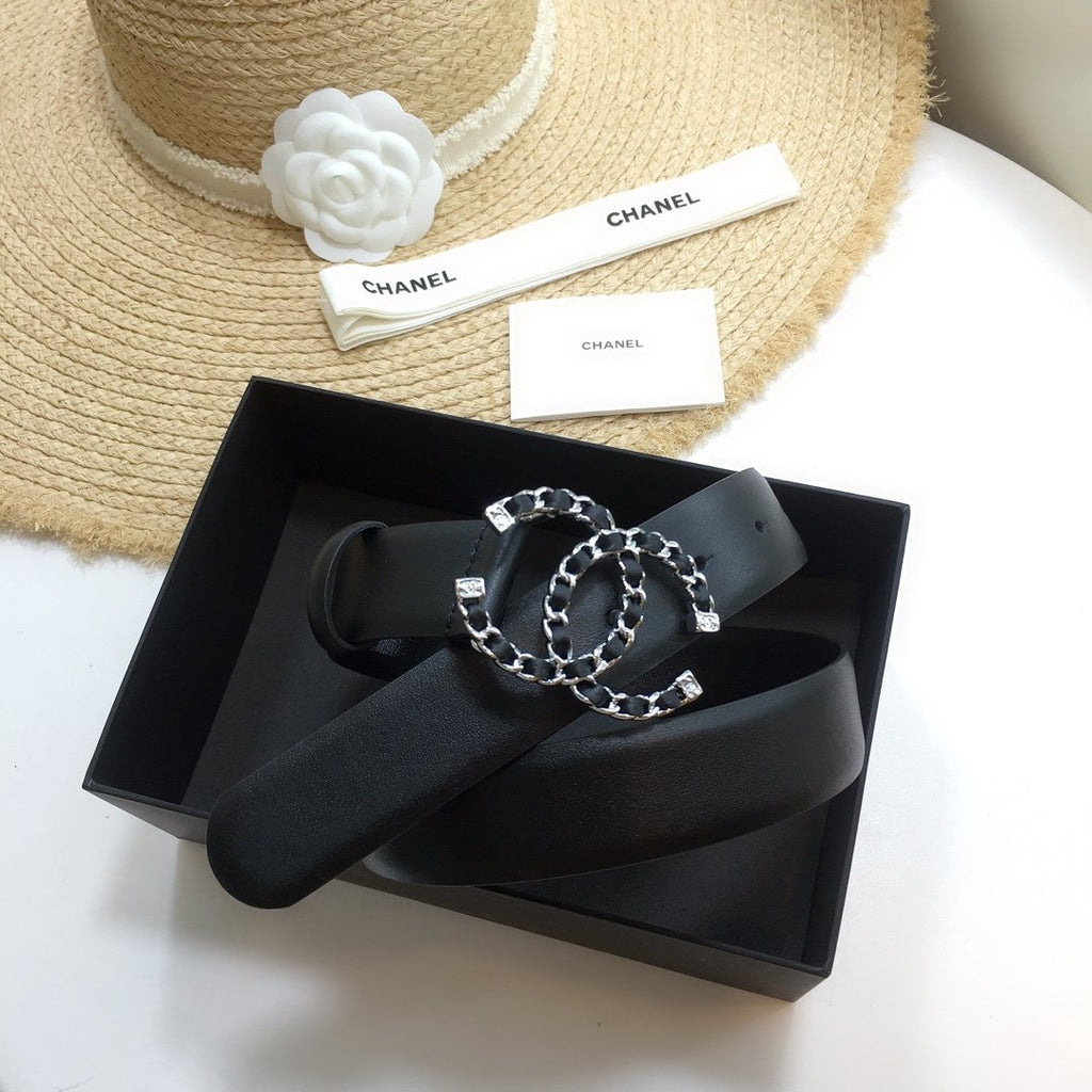Chanel Belt With Double C Buckle Black