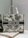 Christina Dior Book Tote Bag 41 cm Black/Beige