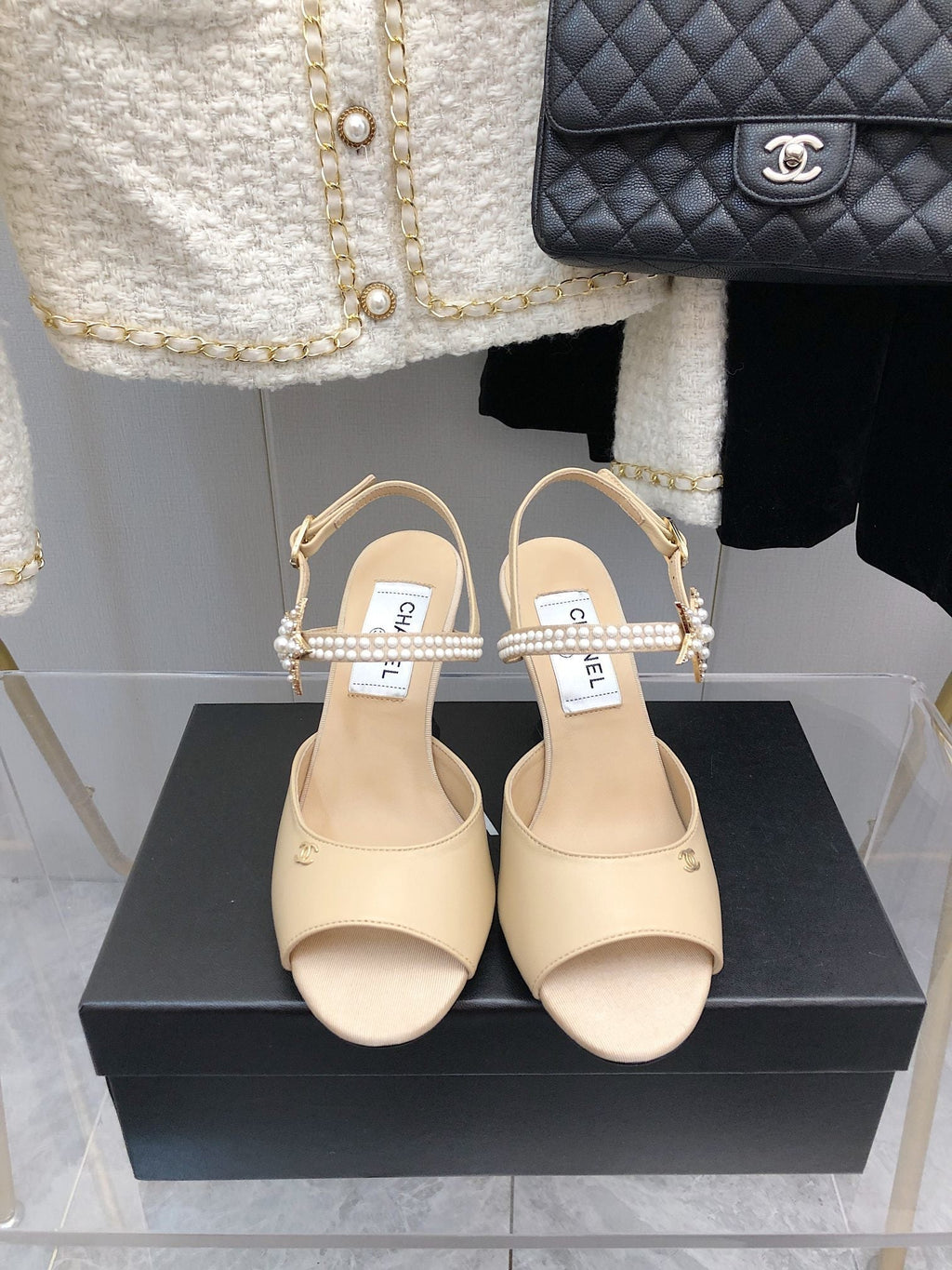 Chanel Open Shoes Beige