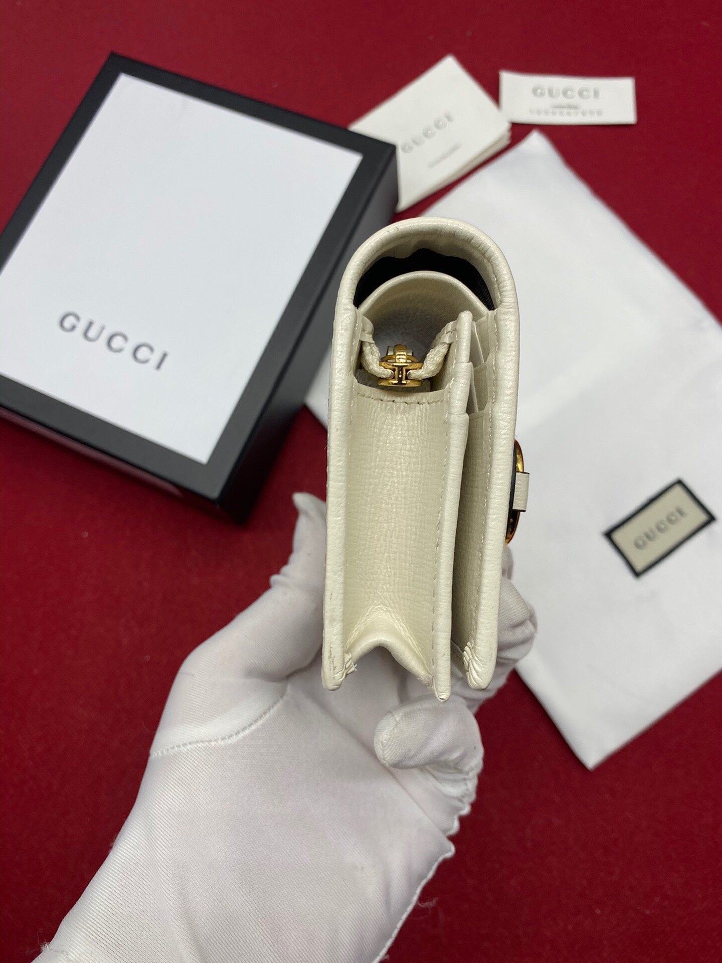 Gucci Horsebit 1955 Beige Card Case 11cm