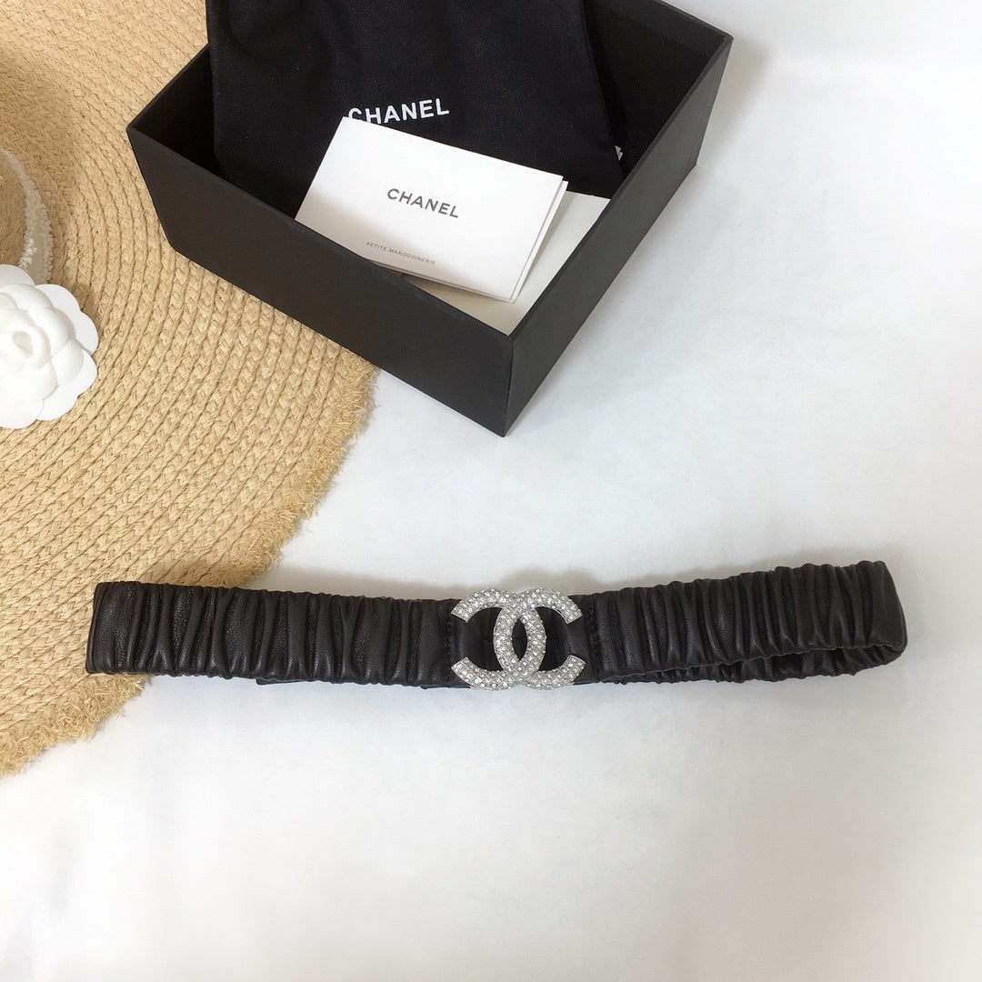 Chanel Belt With Beaded Buckle Black
