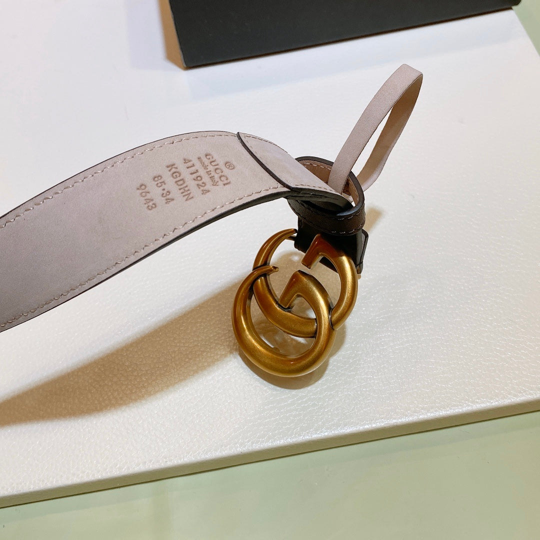 Gucci GG Thin Marmont Belt Brown