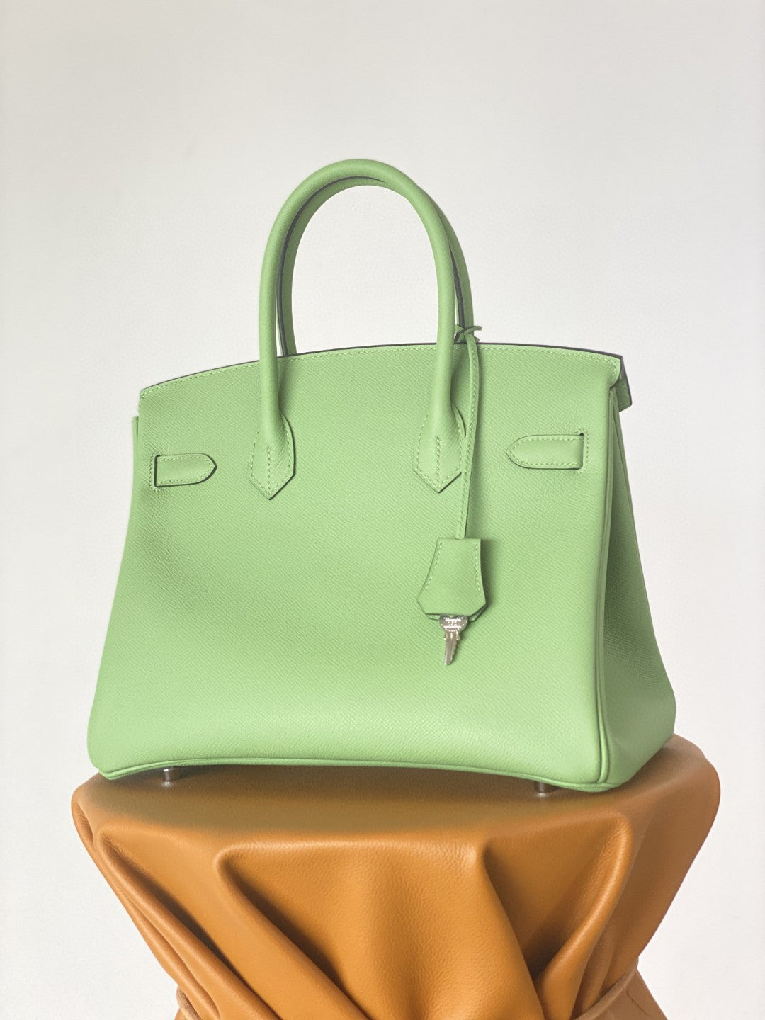 Hermes Birkin 25 Nata Swift Silver Hardware Green