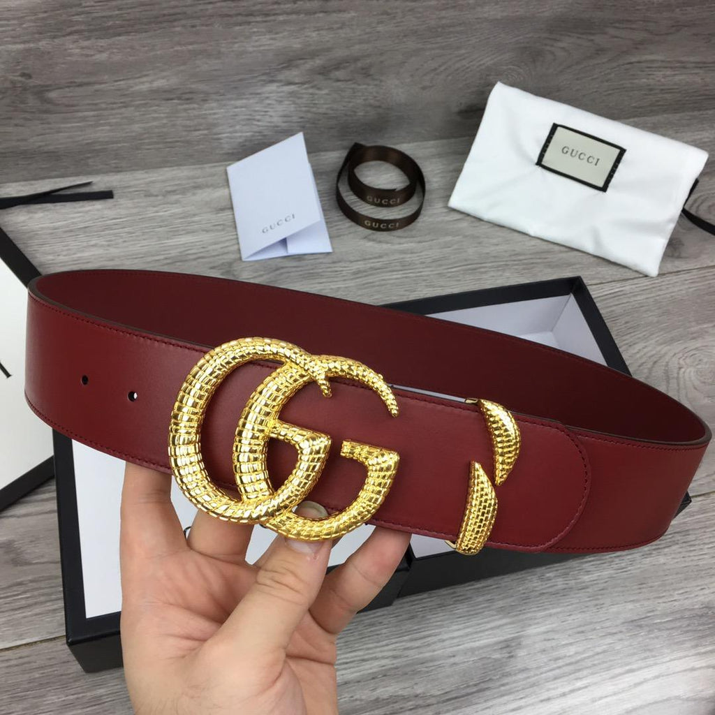 Gucci Belt With Double G Buckle Red
