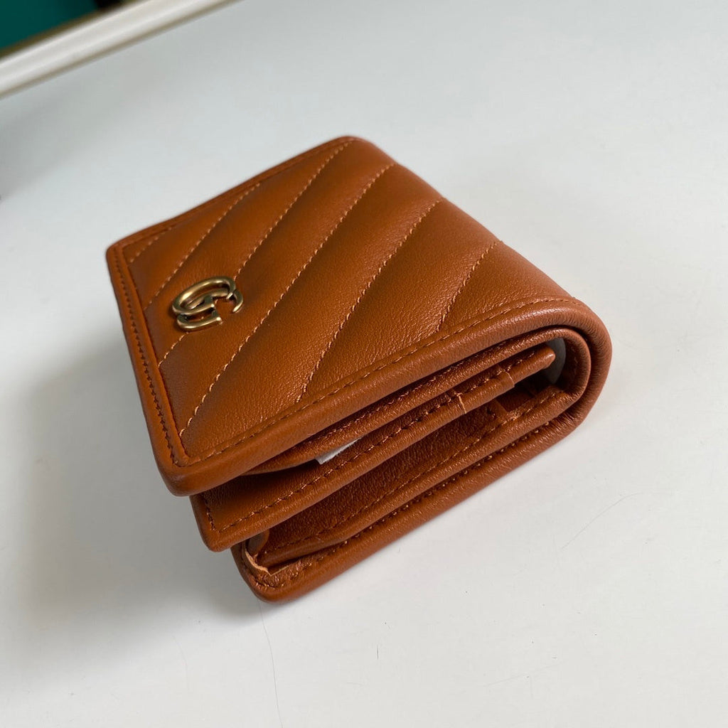 Gucci Marmont Card Case Brown Wallet 11cm