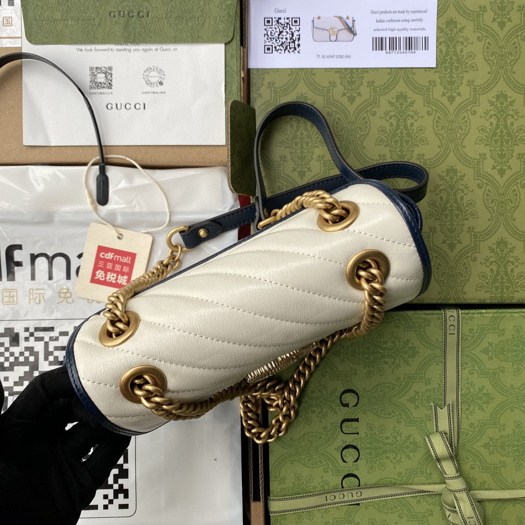 Gucci Marmont Matelassé Mini Bag 23cm White