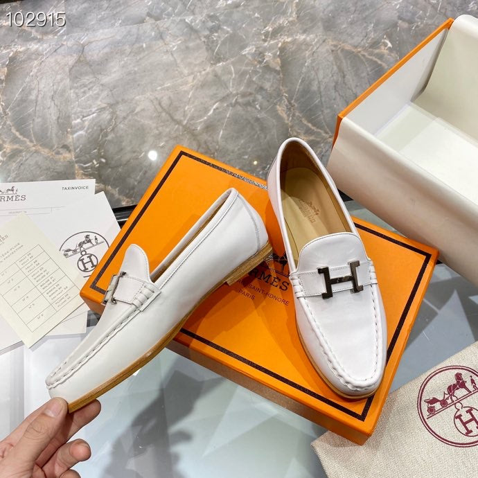 Hermes Paris Loafer White