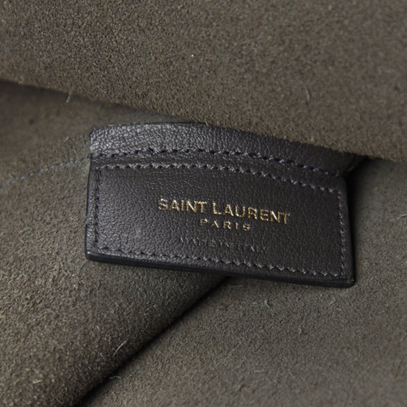Saint Laurent Shopping Calfskin Large Dark Grey Leather Tote