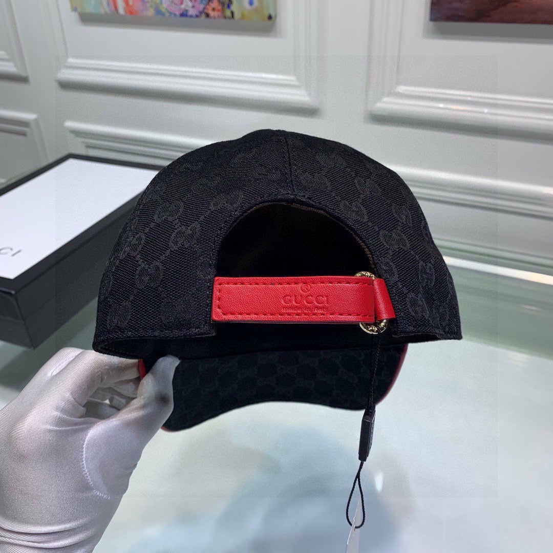 Gucci Canvas Baseball Cap with Web Black