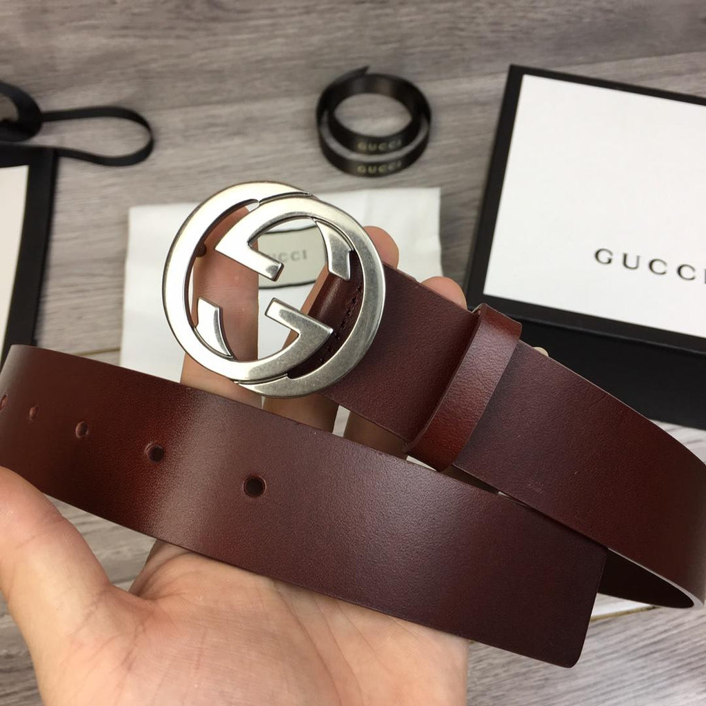 Gucci Belt With Double G Buckle Brown
