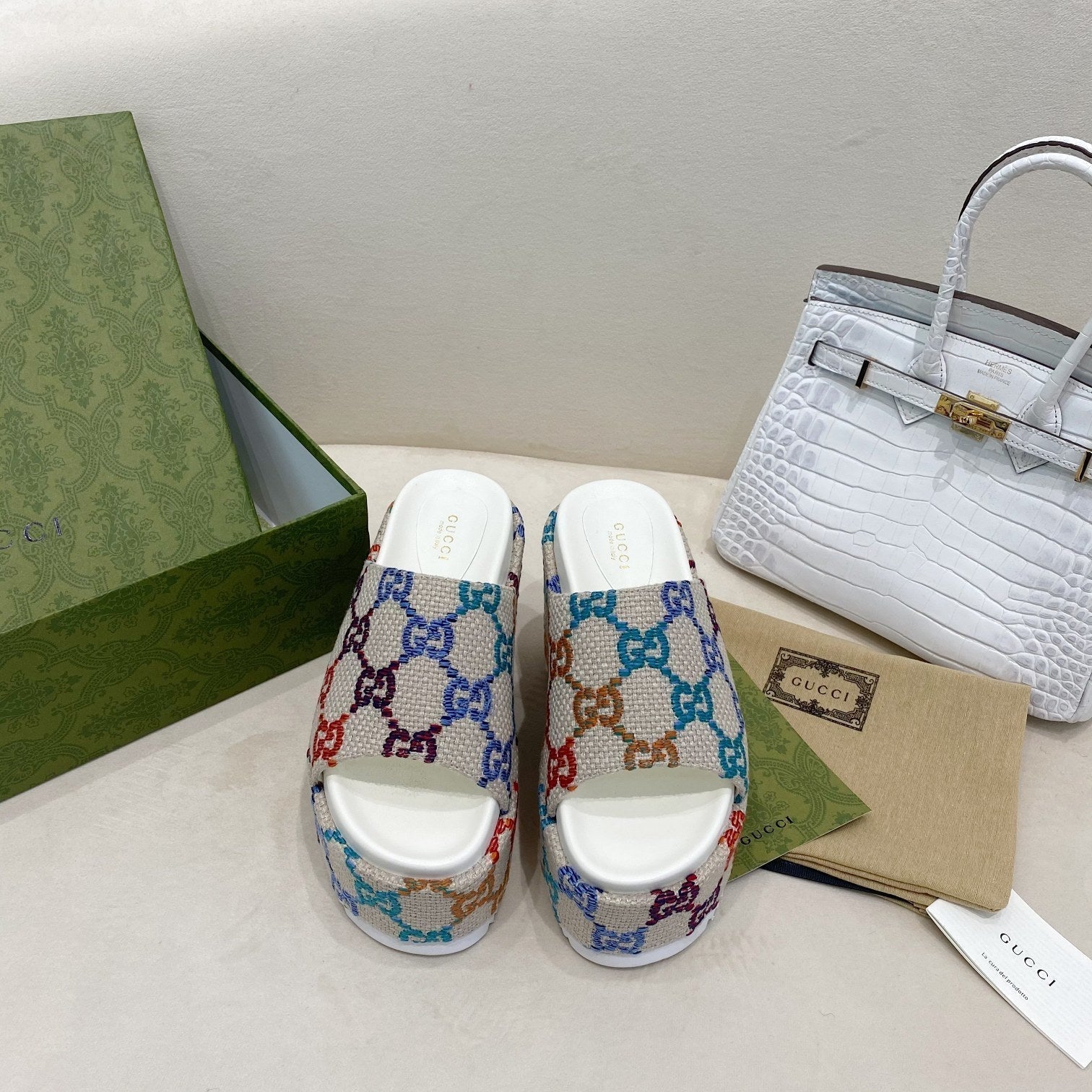 Gucci Platform Slide Sandal Multicolor