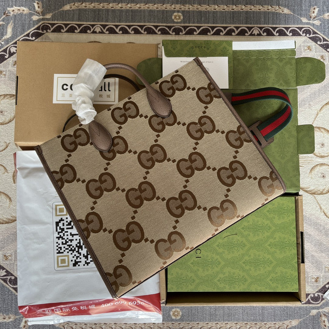 Gucci Tote Bag With Jumbo GG 37cm Brown