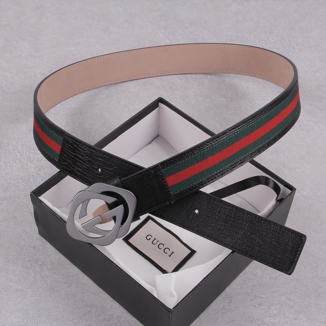 Gucci Belt With Double G Buckle Black