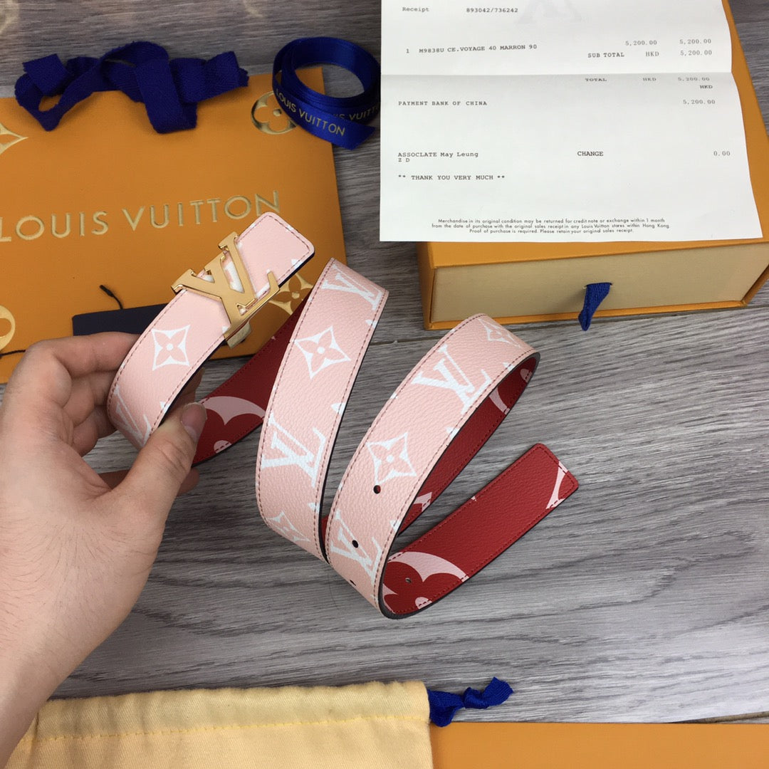 Louis Vuitton LV Initiales Belt Red