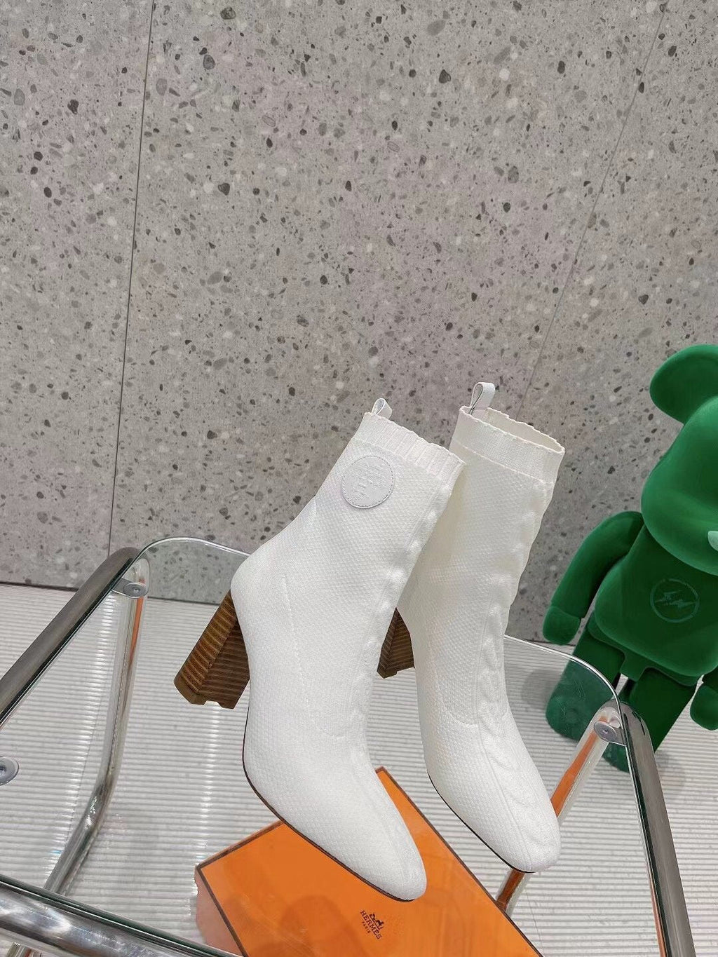 Hermes Volver 90 Ankle Boot White