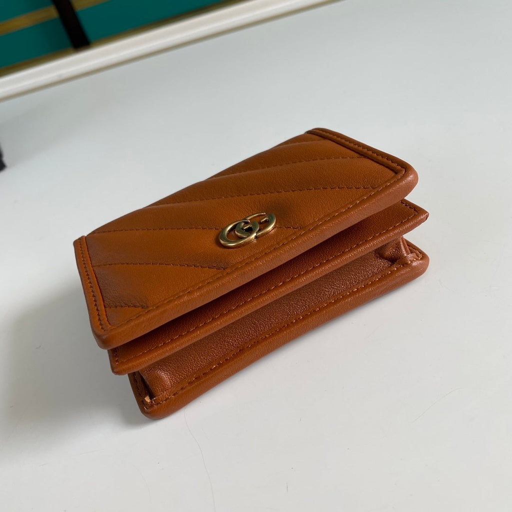 Gucci Marmont Card Case Brown Wallet 11cm