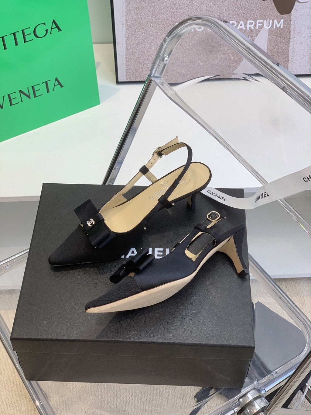 Chanel Sling Back Black