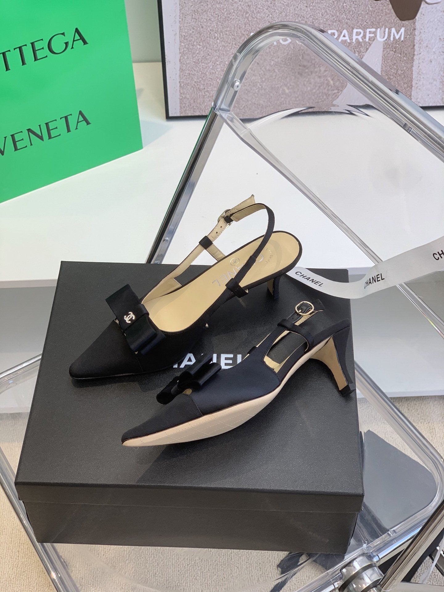 Chanel Sling Back Black