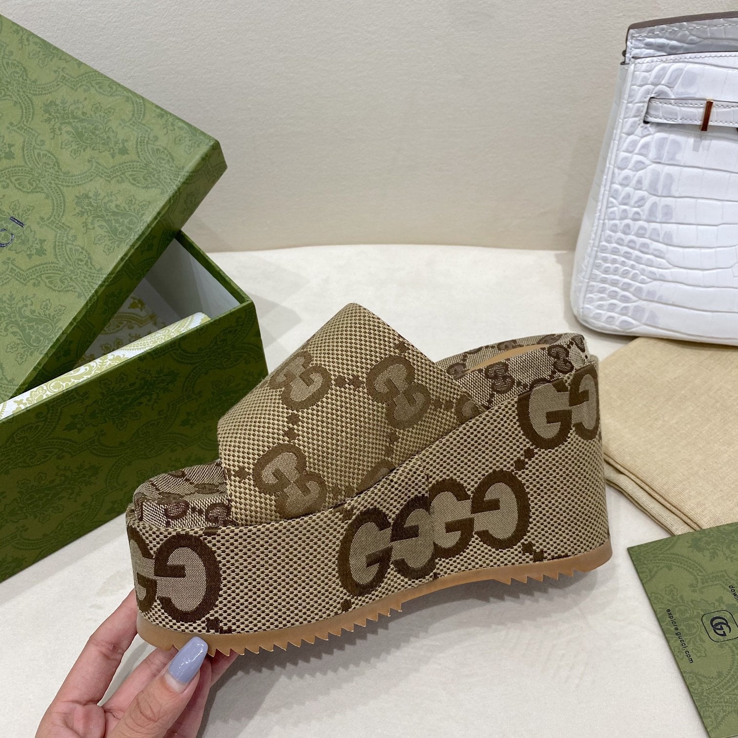 Gucci Platform Slide Sandal Brown