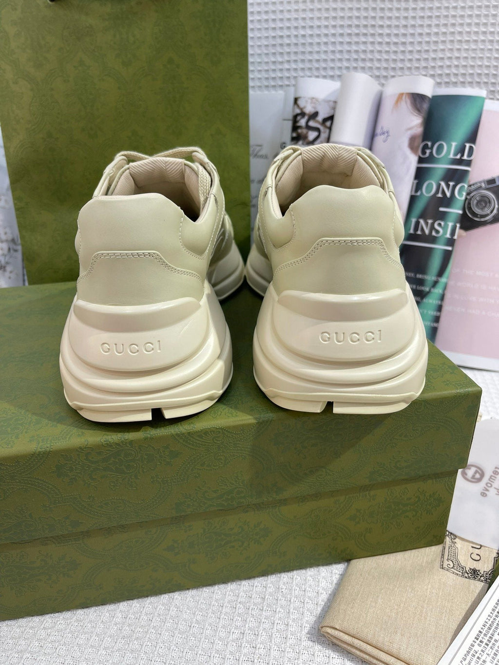 Gucci Tiger Women’s Rhyton Sneaker Beige