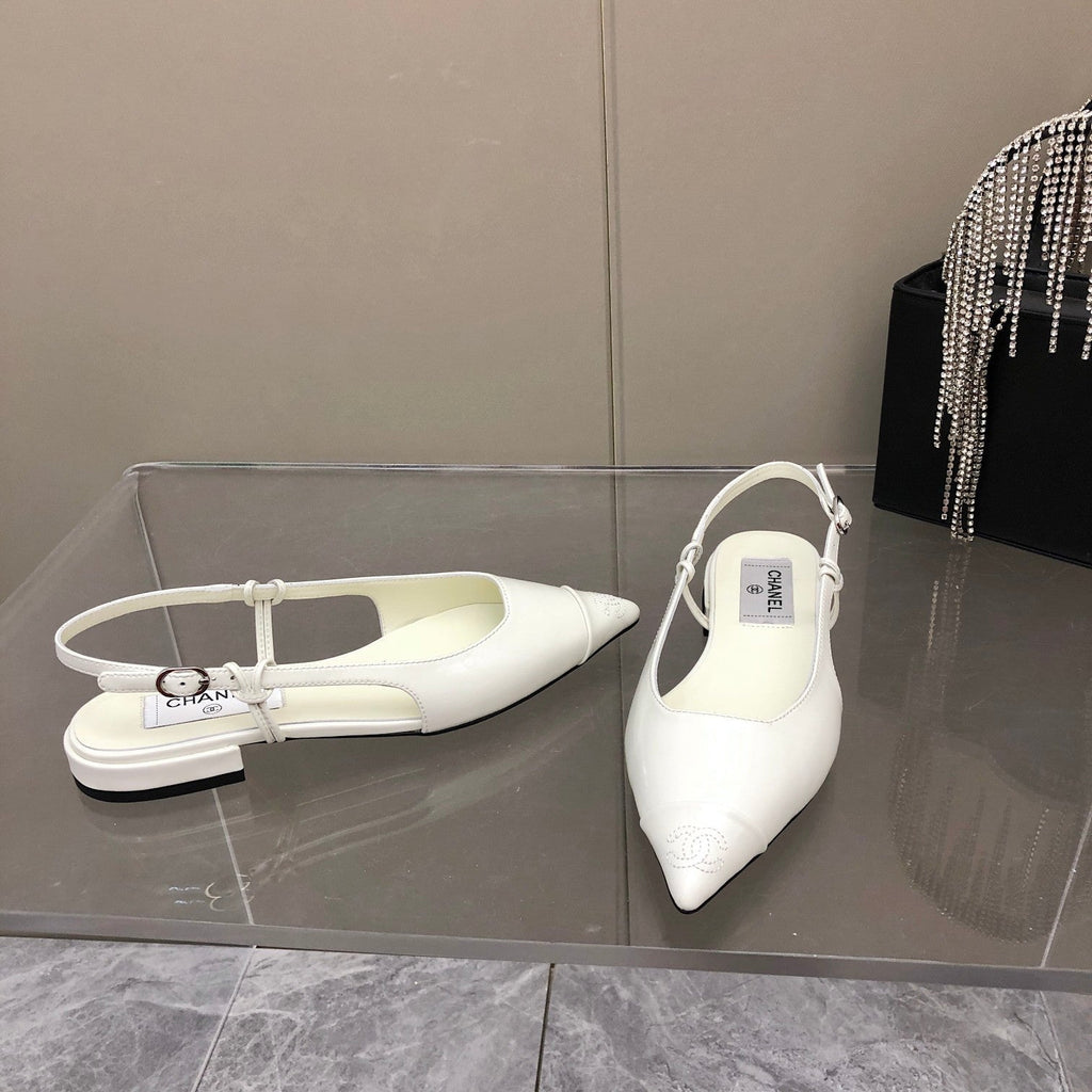 Chanel Sling Back White