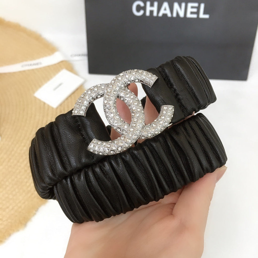 Chanel Belt With Beaded Buckle Black