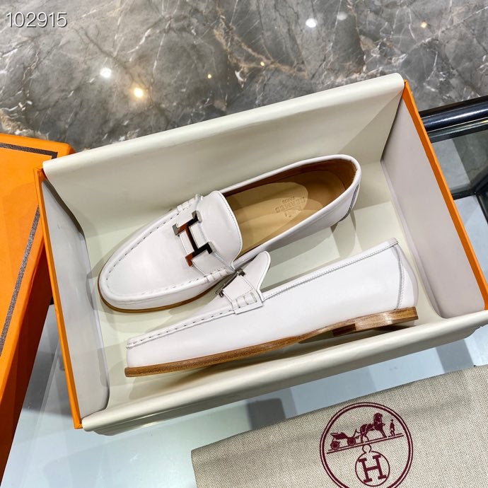 Hermes Paris Loafer White