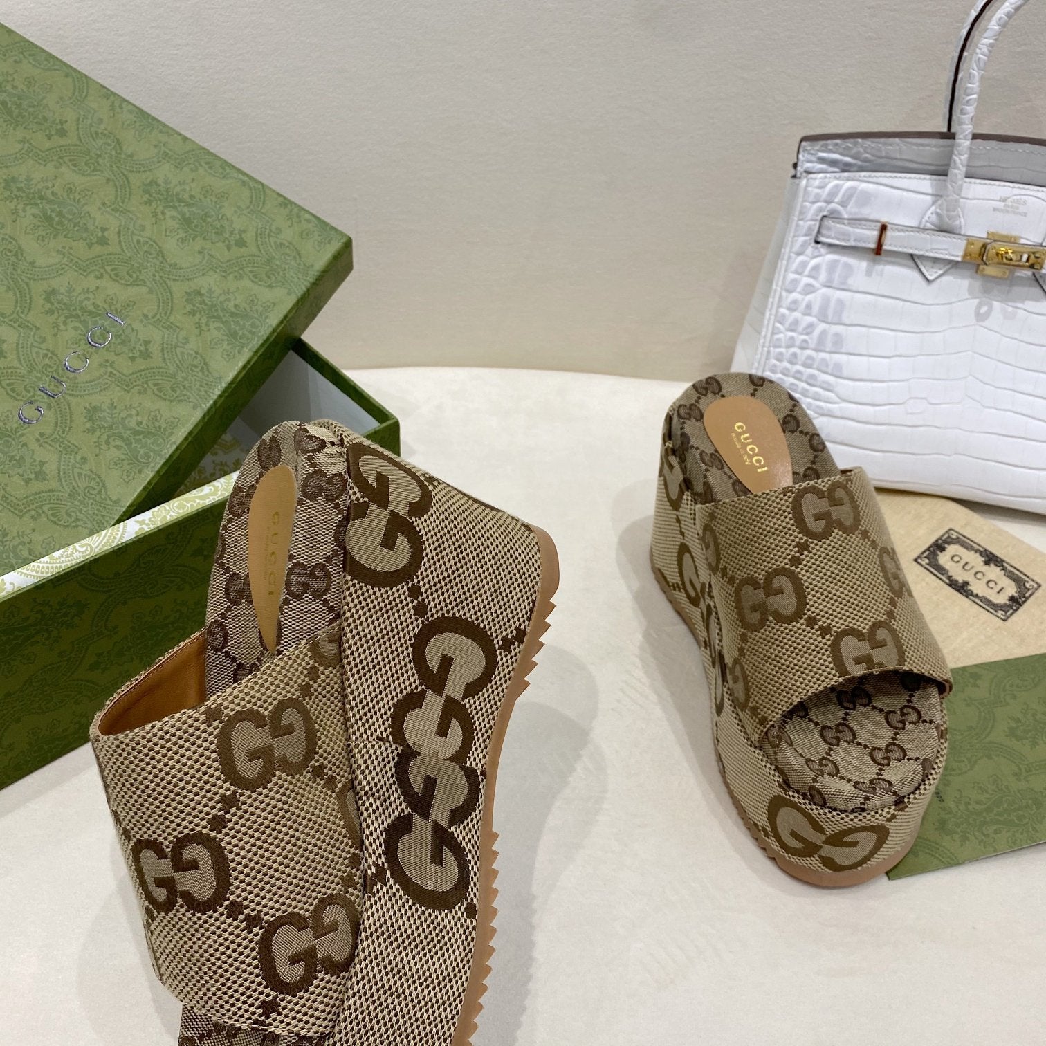 Gucci Platform Slide Sandal Brown