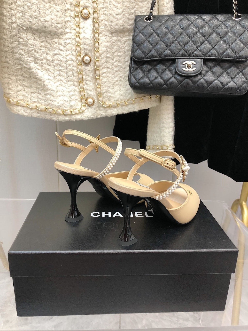 Chanel Open Shoes Beige