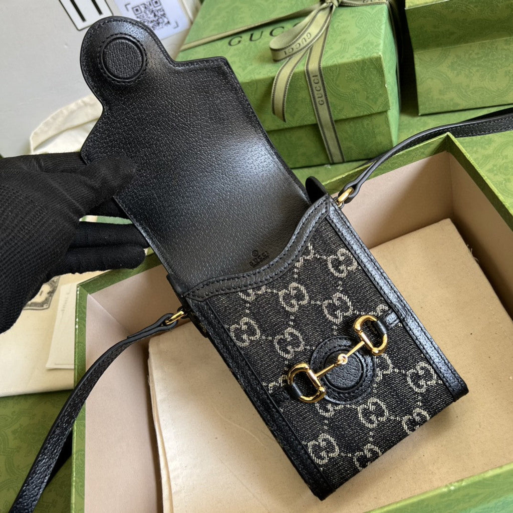 Gucci 625615 Horsebit 1955 Mini Bag 12cm Black