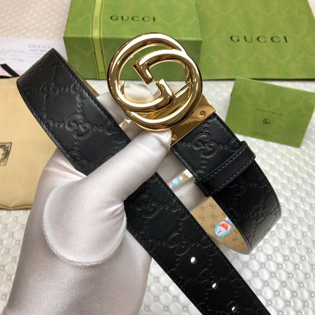 Gucci Belt With Double G Buckle Doreamon Black