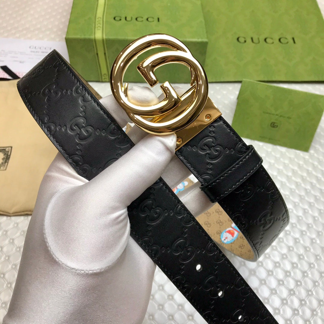 Gucci Belt With Double G Buckle Doreamon Black