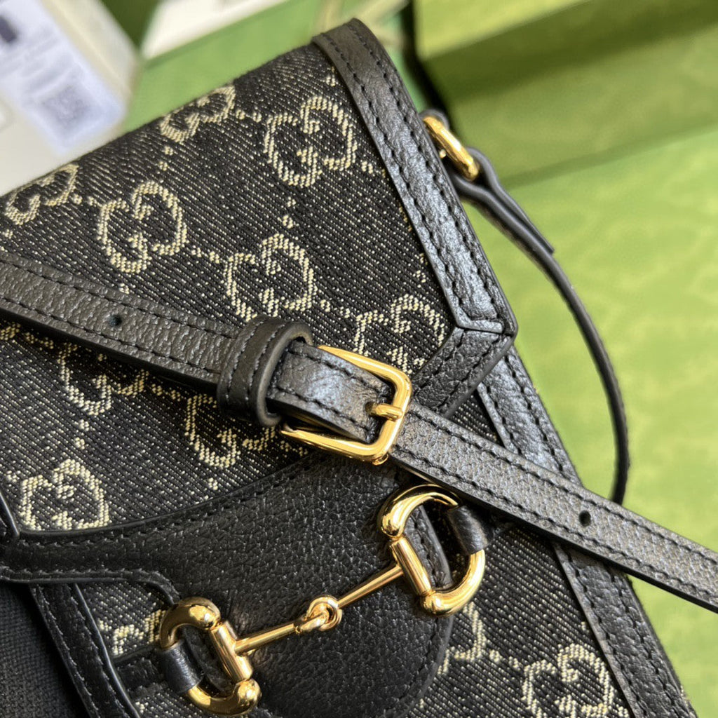 Gucci 625615 Horsebit 1955 Mini Bag 12cm Black