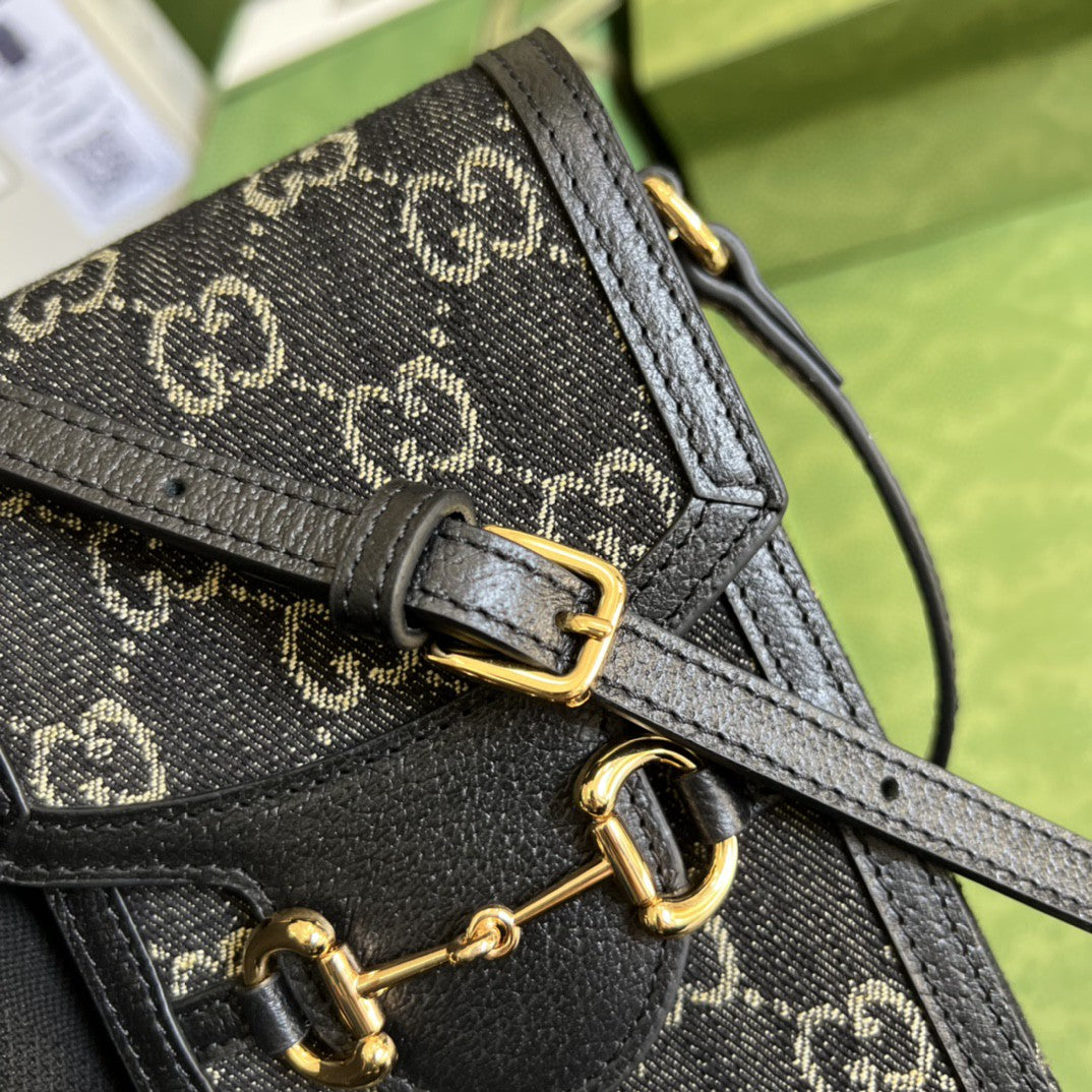 Gucci 625615 Horsebit 1955 Mini Bag 12cm Black