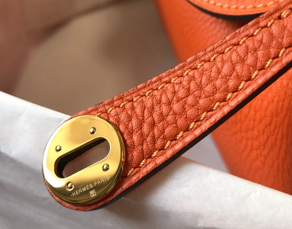 Hermes Lindy Mini 19cm Orange Bag