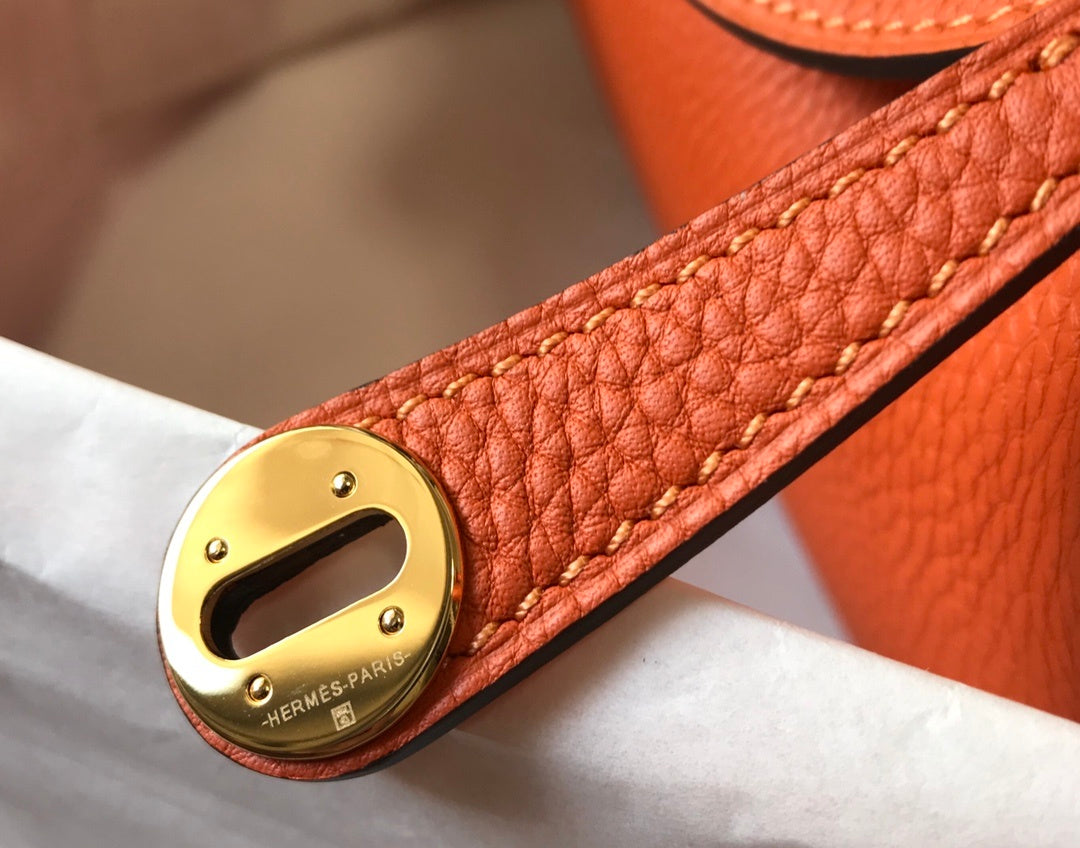 Hermes Lindy Mini 19cm Orange Bag