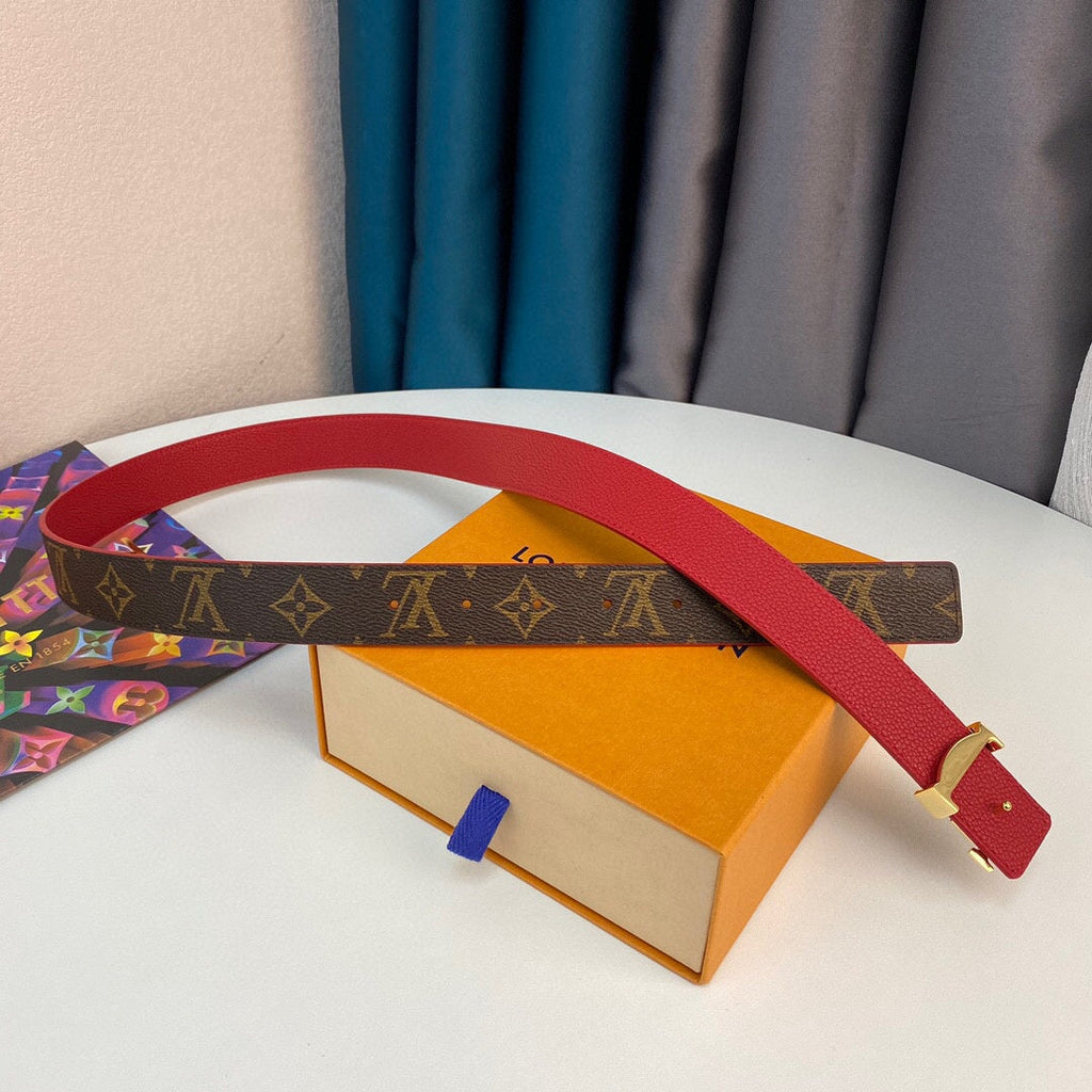 Louis Vuitton LV Initiales Belt Red