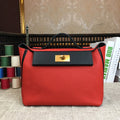 Hermes 24 24 29cm Noir Black Clémence Red