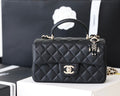 Chanel Mini Flapbag With Top Handle AS2431 20cm Black