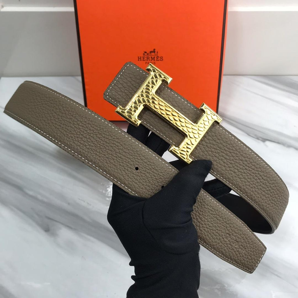 Hermes Quizz Touareg Belt Buckle & Reversible Leather Beige