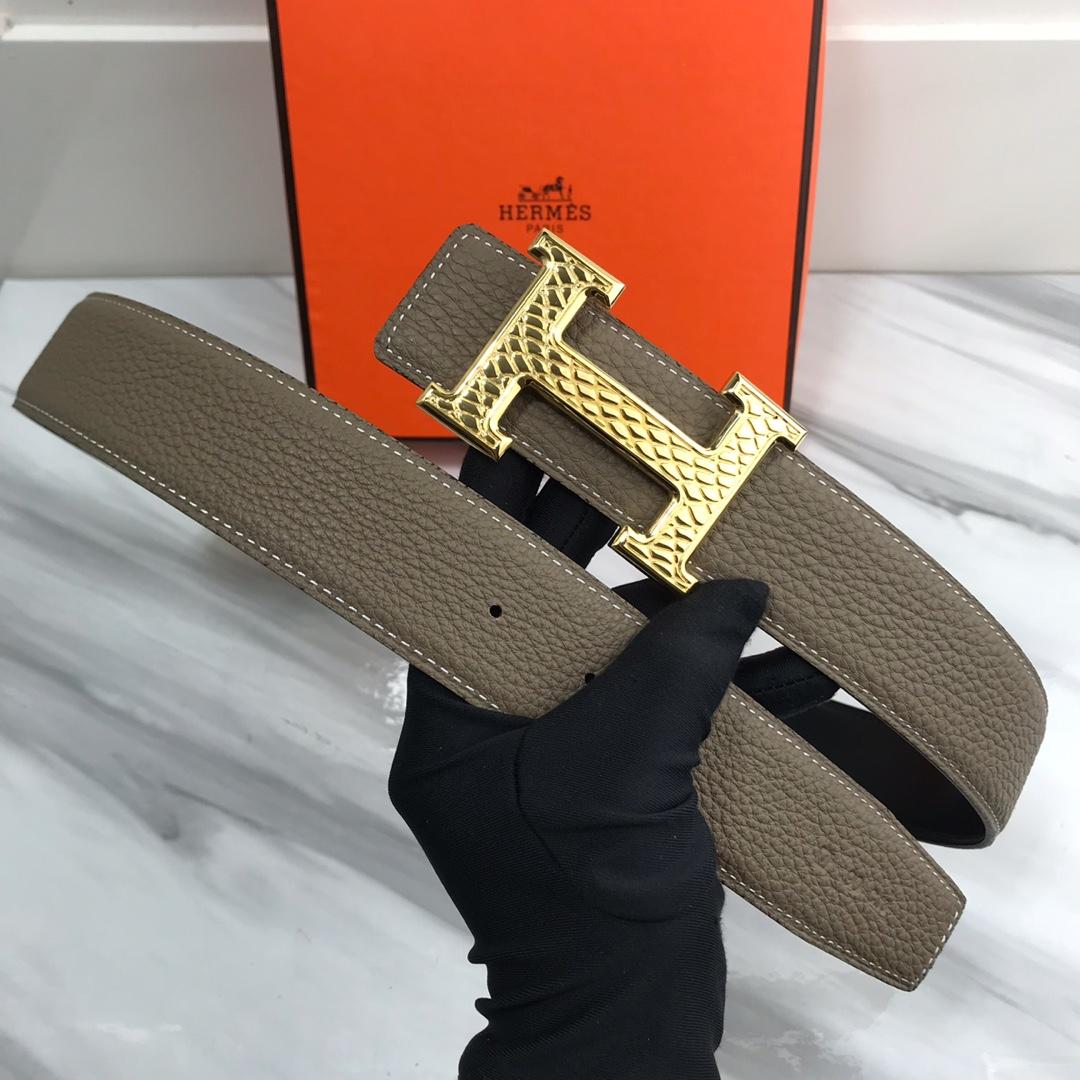 Hermes Quizz Touareg Belt Buckle & Reversible Leather Beige