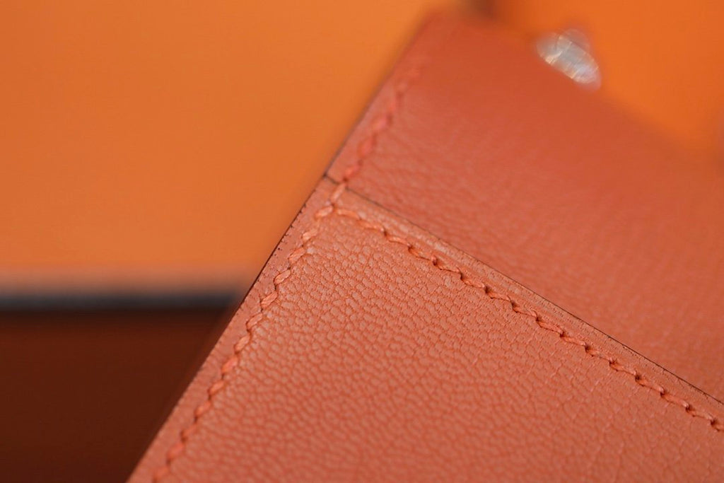 Hermes Verrou Chain Birkin Handle Bag 17cm Orange