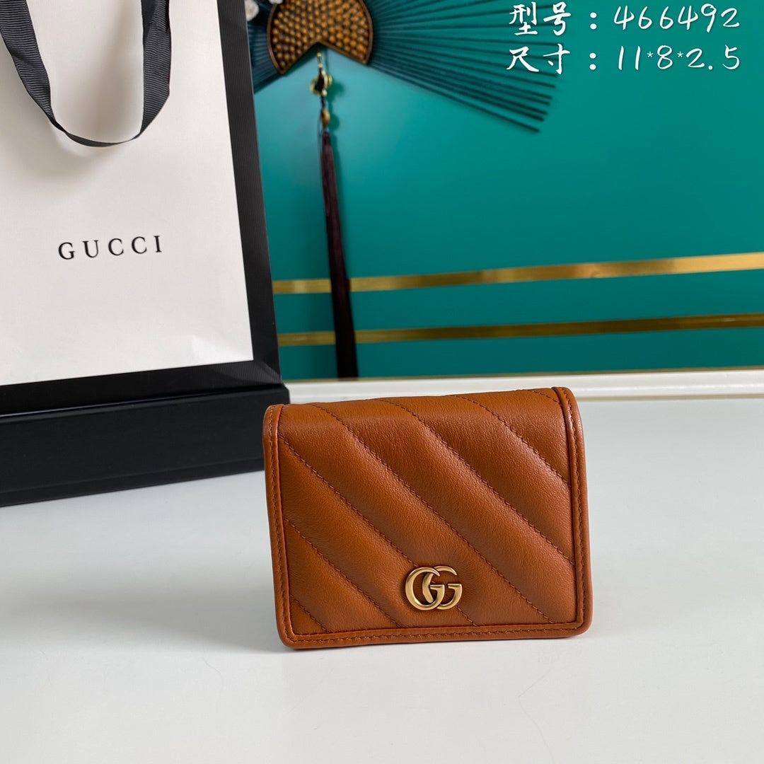 Gucci Marmont Card Case Brown Wallet 11cm