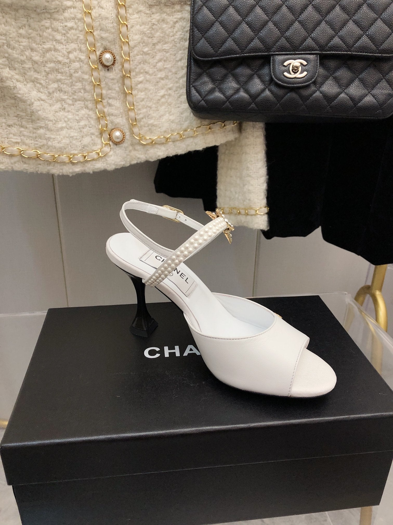 Chanel Open Shoes White