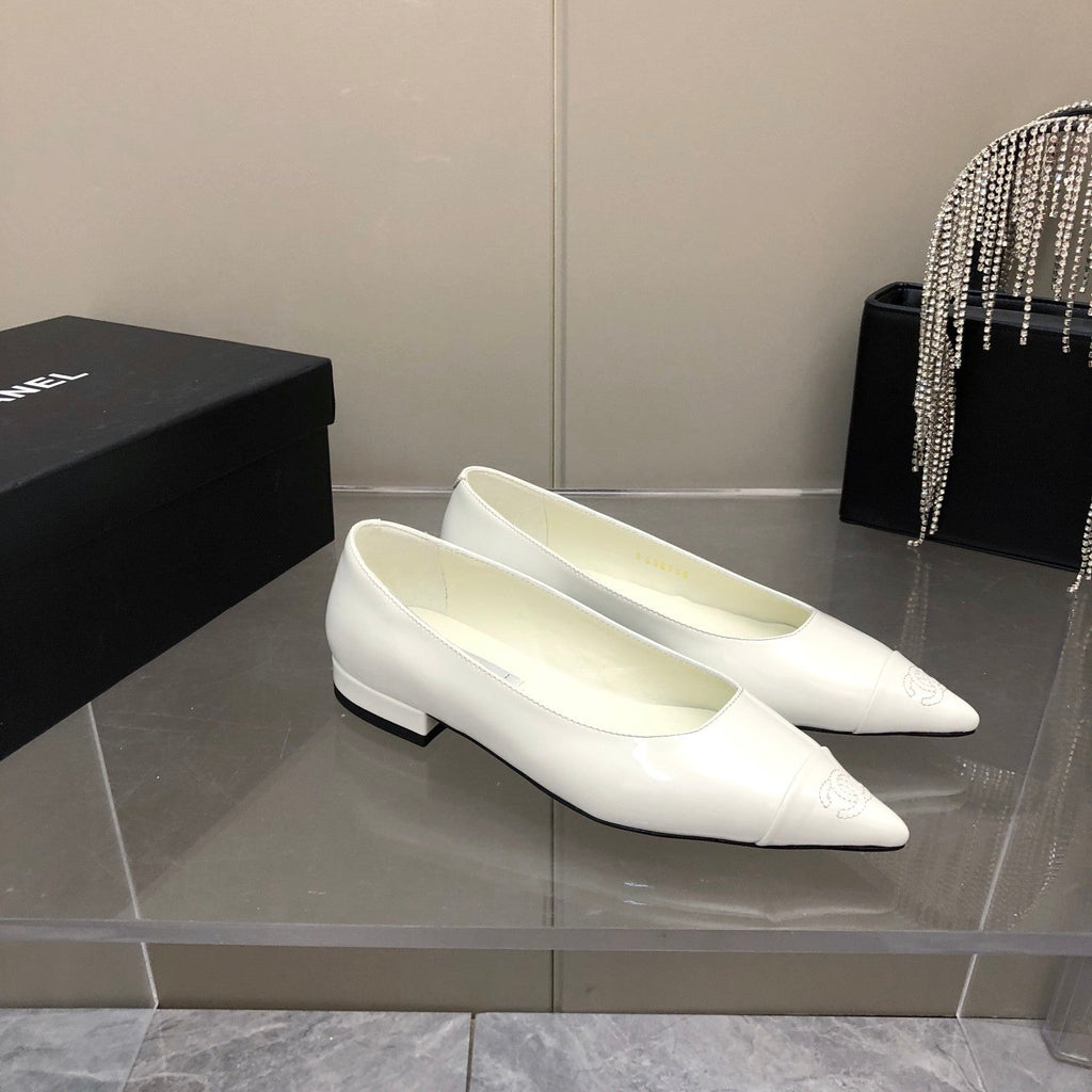 Chanel Flats White