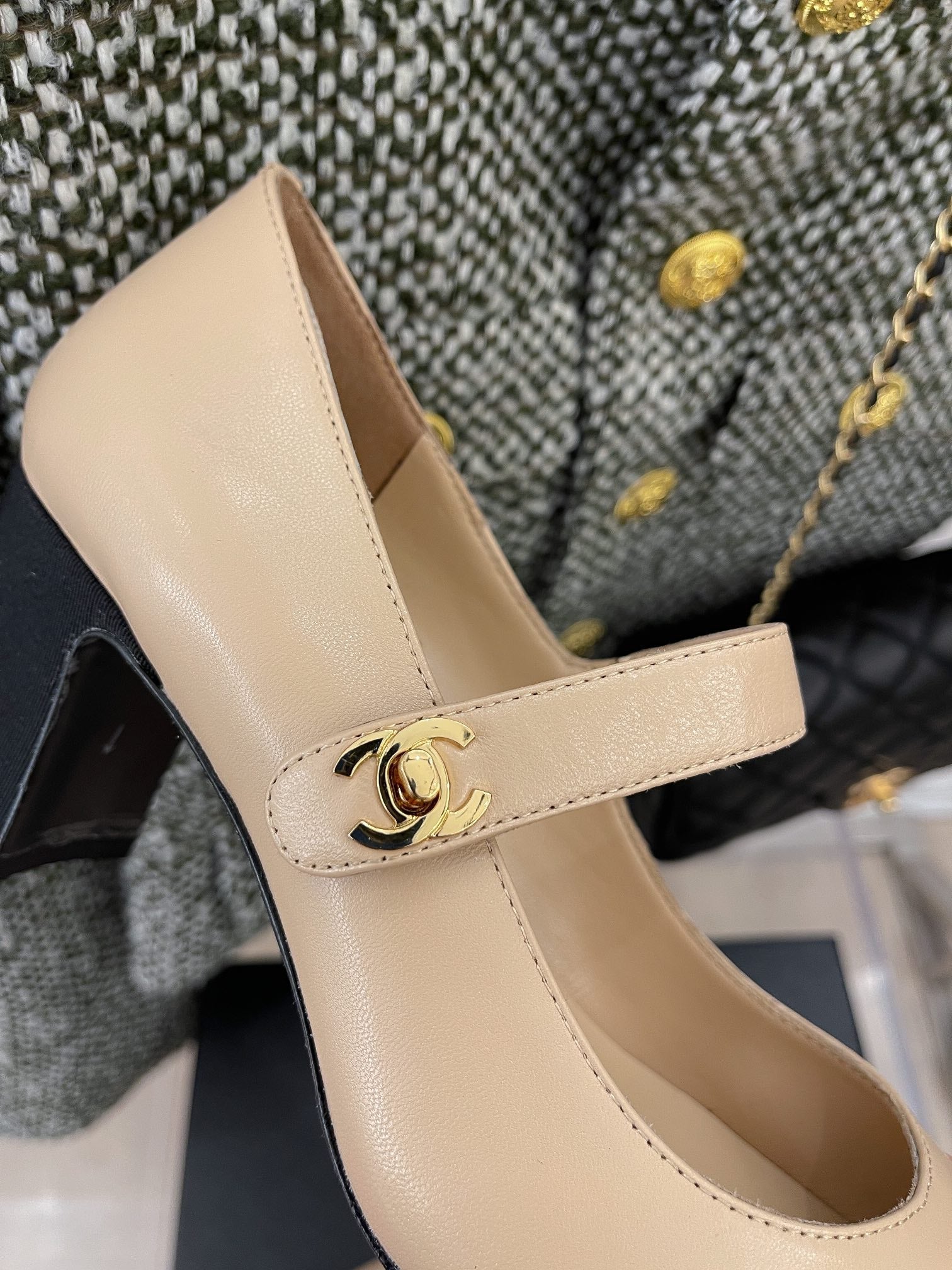 Chanel Sling Back 2.5 Inches Beige
