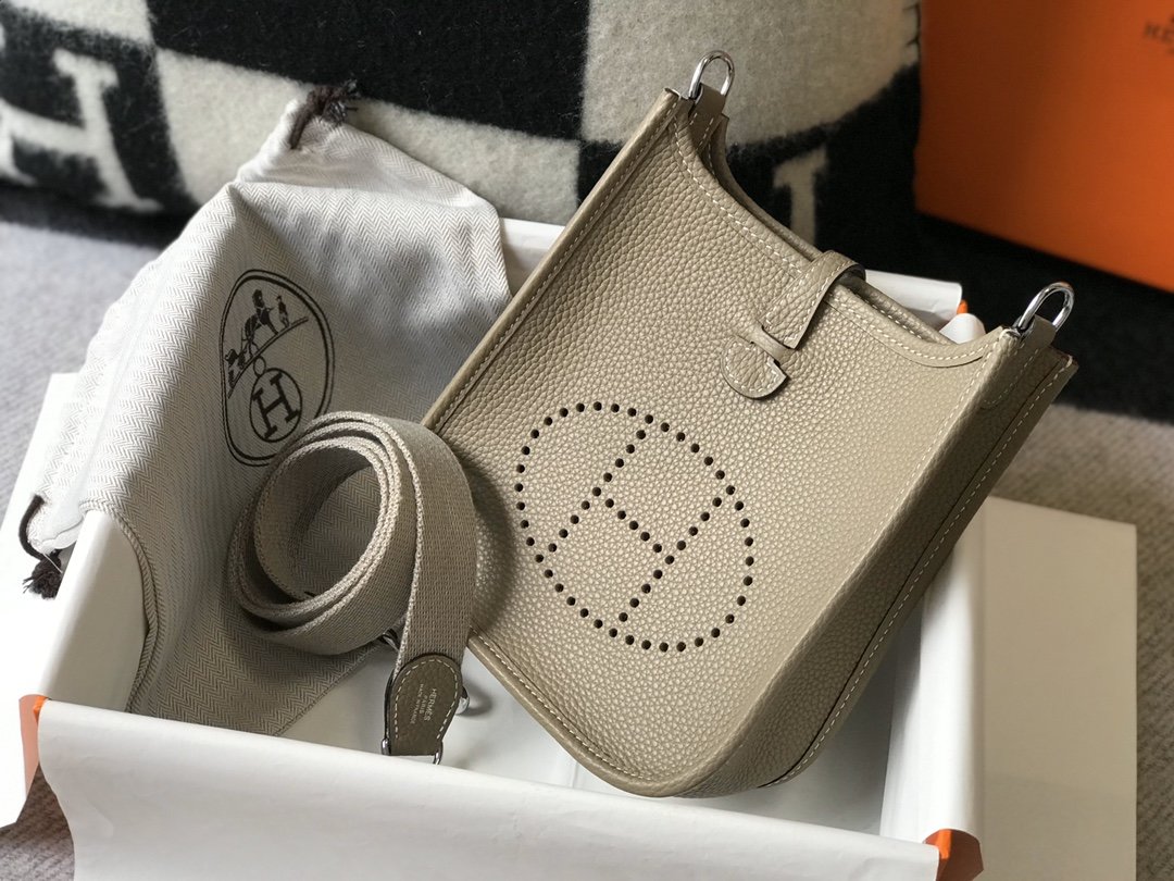 Hermes Handle Bag 17cm Grey
