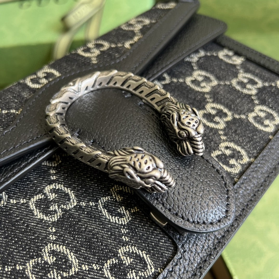 Gucci 499623 Dionysus Small GG Shoulder Bag 25cm Black